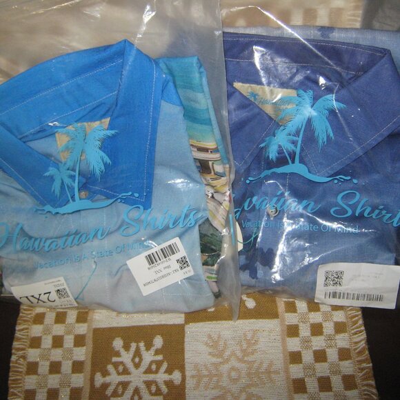 NWT TWO 2XL Unique Royaura Hawaiian Shirts Mt. Fuji and a Tropic Scene - Picture 3 of 15